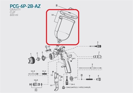 PCG-6P-2B-AZ Gravity Cup 600 ml